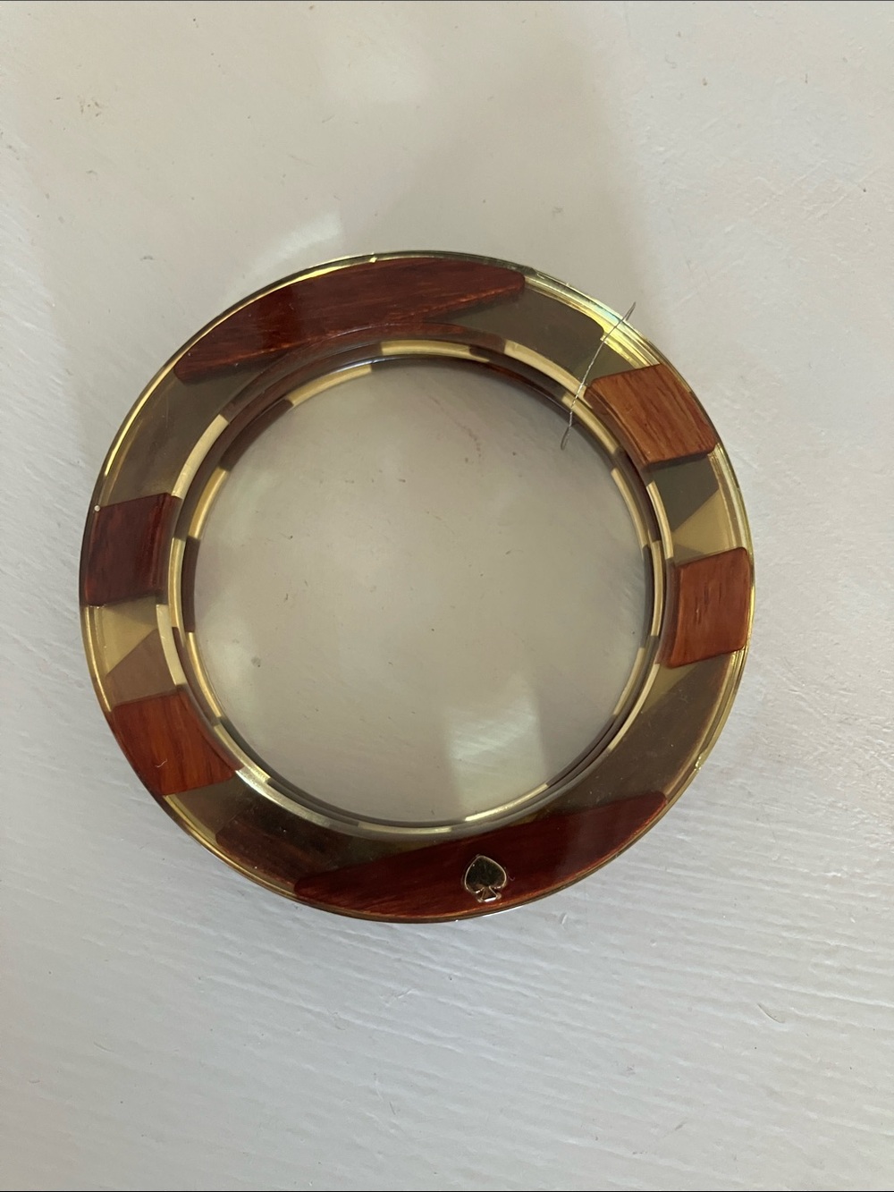 Kate Spade Clear and Wood Bangles set of 3